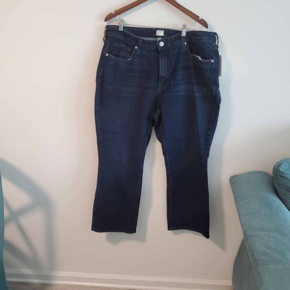 NWT a new day high rise bootcut dark wash denim jeans size 16W button zip